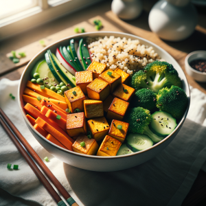 Crispy Sesame Ginger Tofu Buddha Bowl