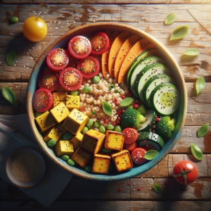 Crispy Sesame Ginger Tofu Buddha Bowl