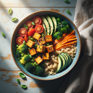 Crispy Sesame Ginger Tofu Buddha Bowl